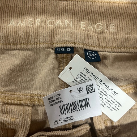 American Eagle Tan Corduroy Pants High Rise bootleg size 12 NWT - Picture 10 of 10